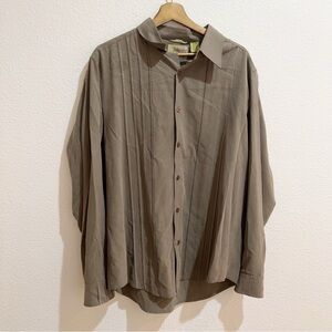 Cubavera- Men’s Long Sleeve Button Down Silk Blend Silk- XL